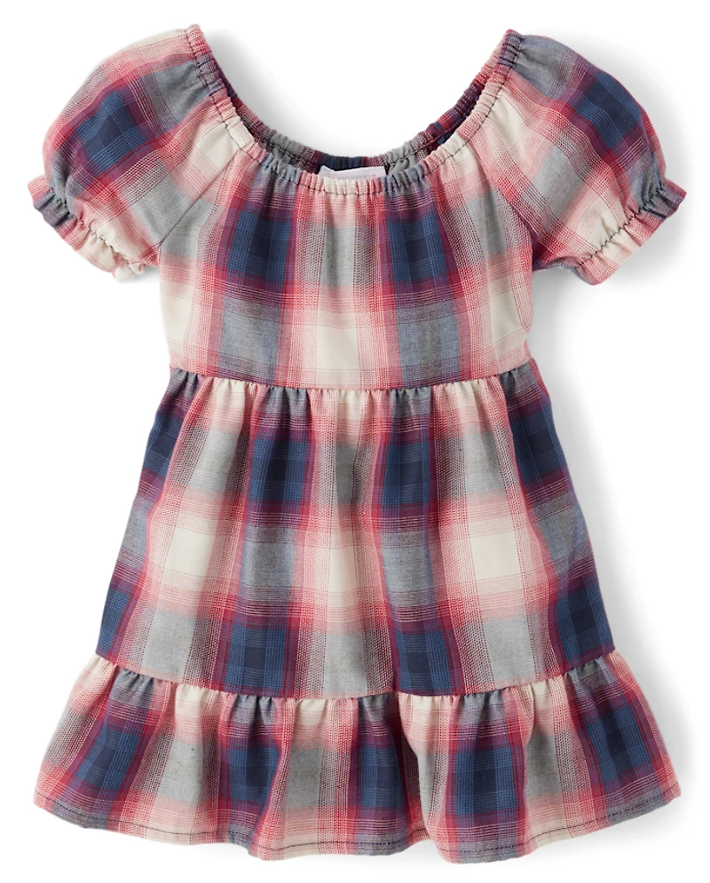 Baby And Toddler Girls Plaid Ruffle Dress