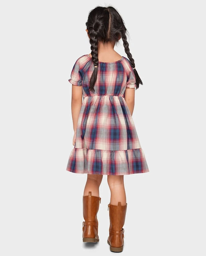 Baby And Toddler Girls Plaid Ruffle Dress