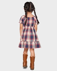 Baby And Toddler Girls Plaid Ruffle Dress