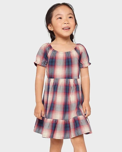 Baby And Toddler Girls Plaid Ruffle Dress