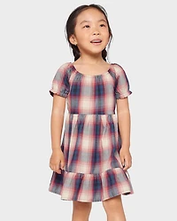 Baby And Toddler Girls Plaid Ruffle Dress