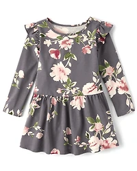Baby And Toddler Girls Floral Drop Waist Flutter Dress