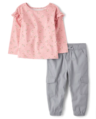 Toddler Girls Floral 2-Piece Outfit Set