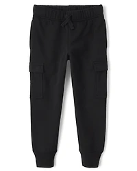 Boys Premium Fleece Cargo Jogger Pants