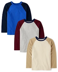 Boys Colorblock Raglan Top 3-Pack