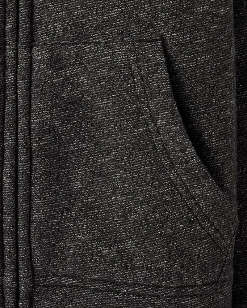 Sweat à capuche zippé en polaire doublée sherpa pour garçon