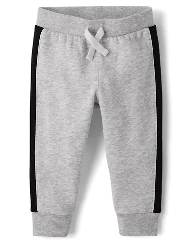 Baby And Toddler Boys Side Stripe Premium Fleece Jogger Pants