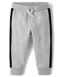 Baby And Toddler Boys Side Stripe Premium Fleece Jogger Pants
