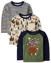 Baby And Toddler Boys Animal Top 3-Pack