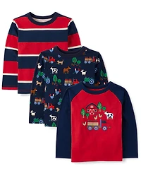 Baby And Toddler Boys Farm Top 3-Pack