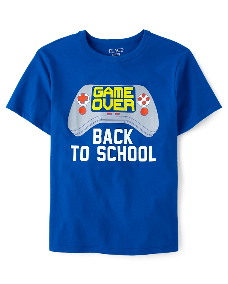 Boys Game Over School Graphic Tee