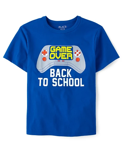 Boys Game Over School Graphic Tee