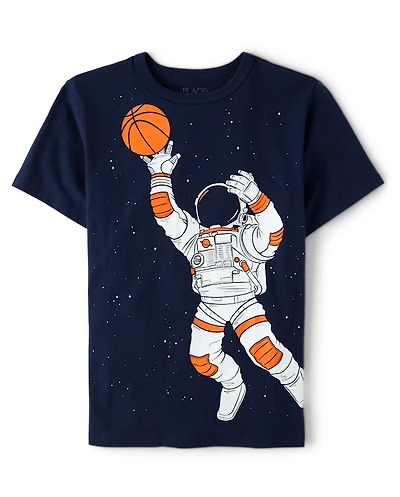 Boys Astronaut Basketball Graphic Tee