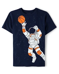 Boys Astronaut Basketball Graphic Tee