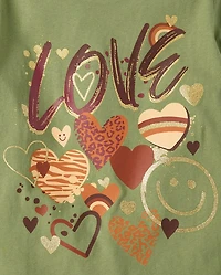 Girls Love Heart Graphic Tee