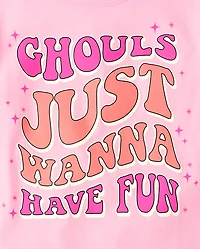Girls Glow Ghouls Fun Graphic Tee