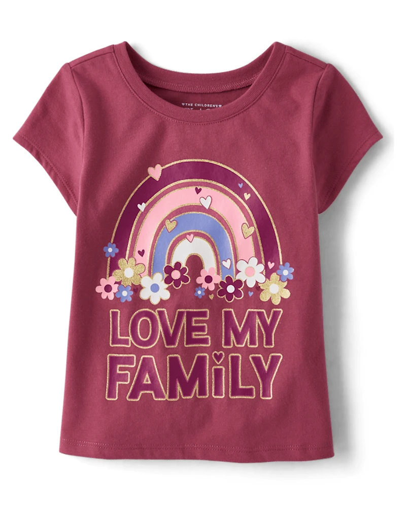 Baby And Toddler Girls Love My Family Graphic Tee