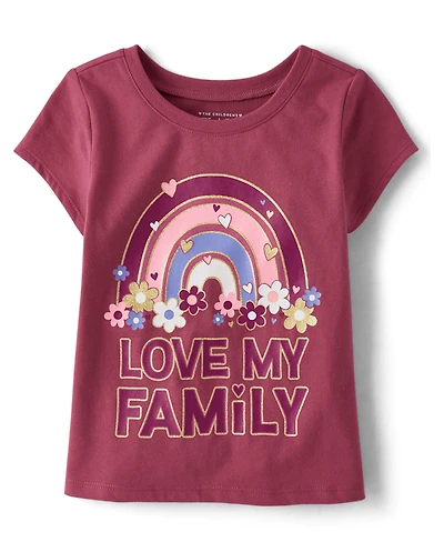 Baby And Toddler Girls Love My Family Graphic Tee