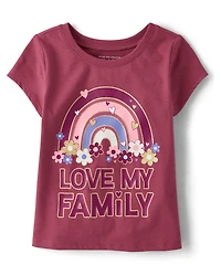 Baby And Toddler Girls Love My Family Graphic Tee