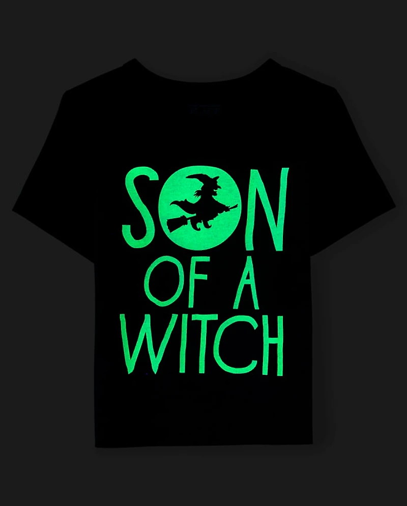 Baby And Toddler Boys Glow Son Of A Witch Graphic Tee