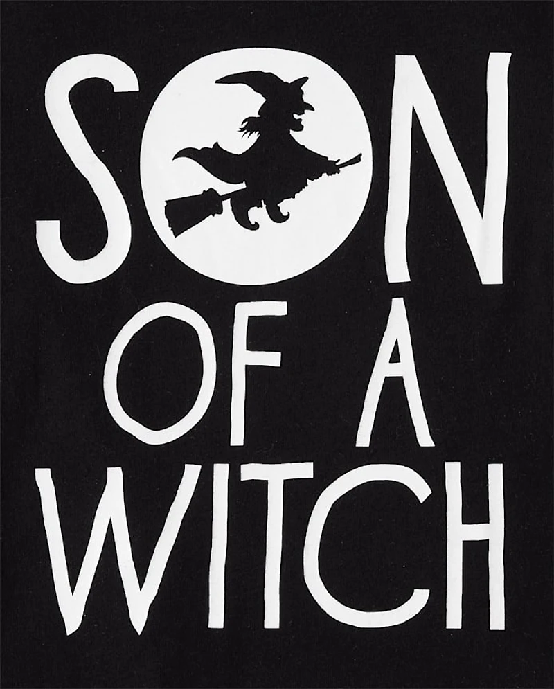 Baby And Toddler Boys Glow Son Of A Witch Graphic Tee