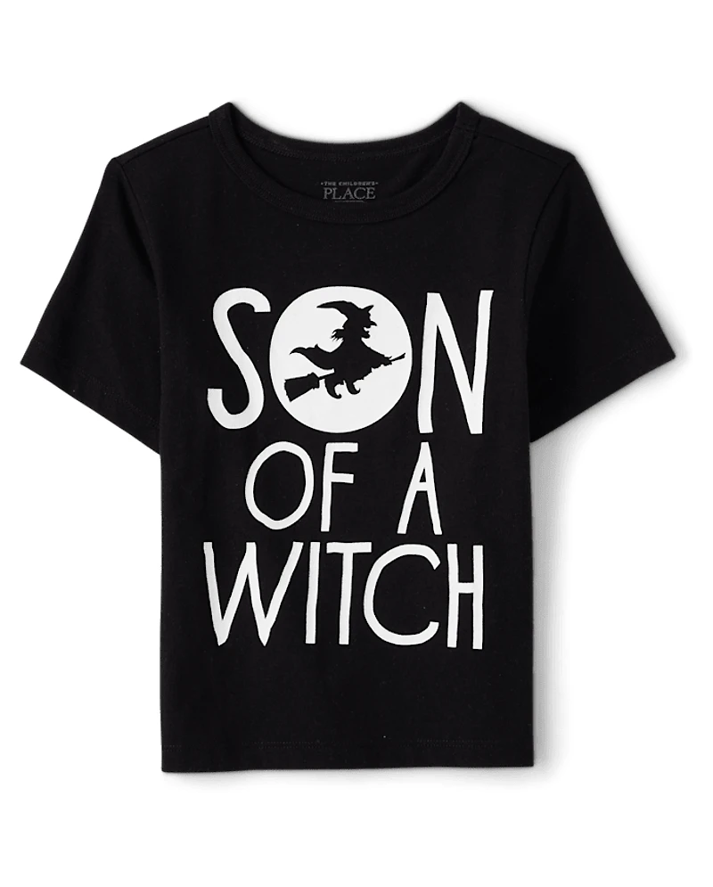 Baby And Toddler Boys Glow Son Of A Witch Graphic Tee
