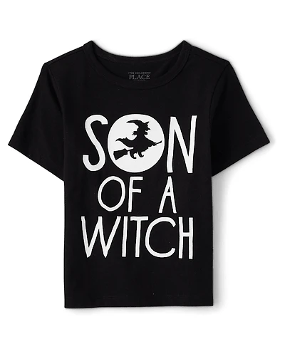 Baby And Toddler Boys Glow Son Of A Witch Graphic Tee