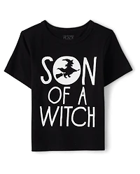Baby And Toddler Boys Glow Son Of A Witch Graphic Tee