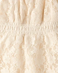 Girls Lace Smocked Dress