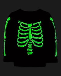 Baby And Toddler Matching Family Glow Skeleton Graphic Tee