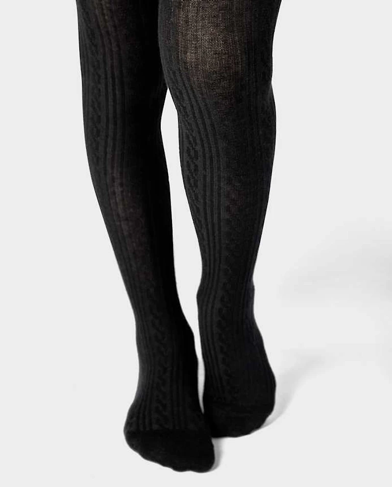 Girls Cable Knit Tights 2-Pack