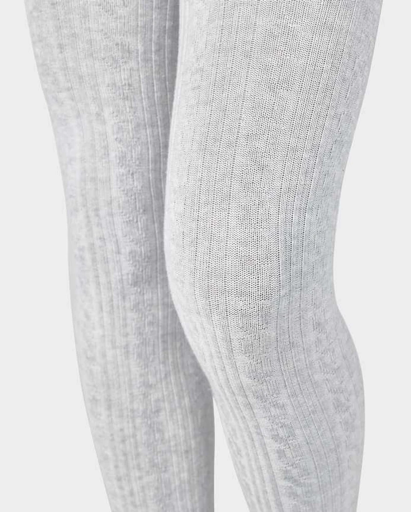 Girls Cable Knit Tights 2-Pack
