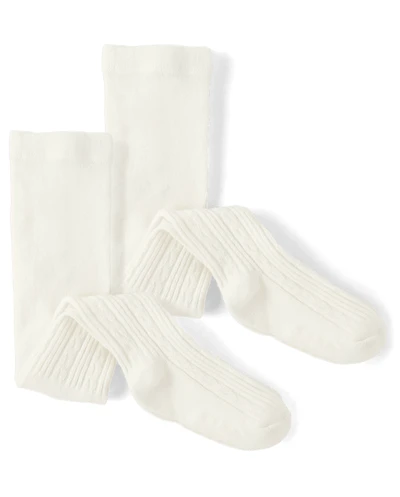 Baby And Toddler Girls Cable Knit Tights 2-Pack