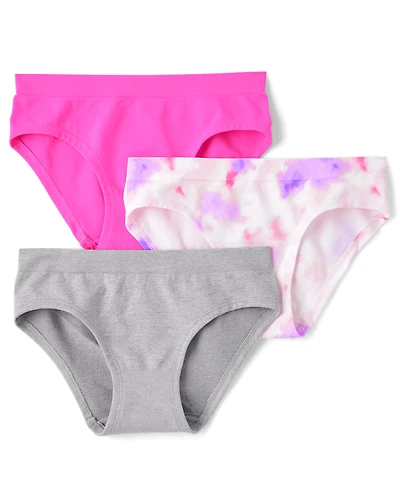 Girls Tie Dye Seamless Hipster Underwear 3-Pack