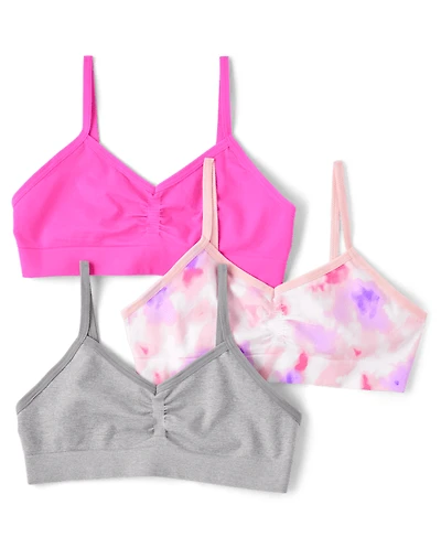 Lot de 3 brassières sans coutures tie-dye pour filles