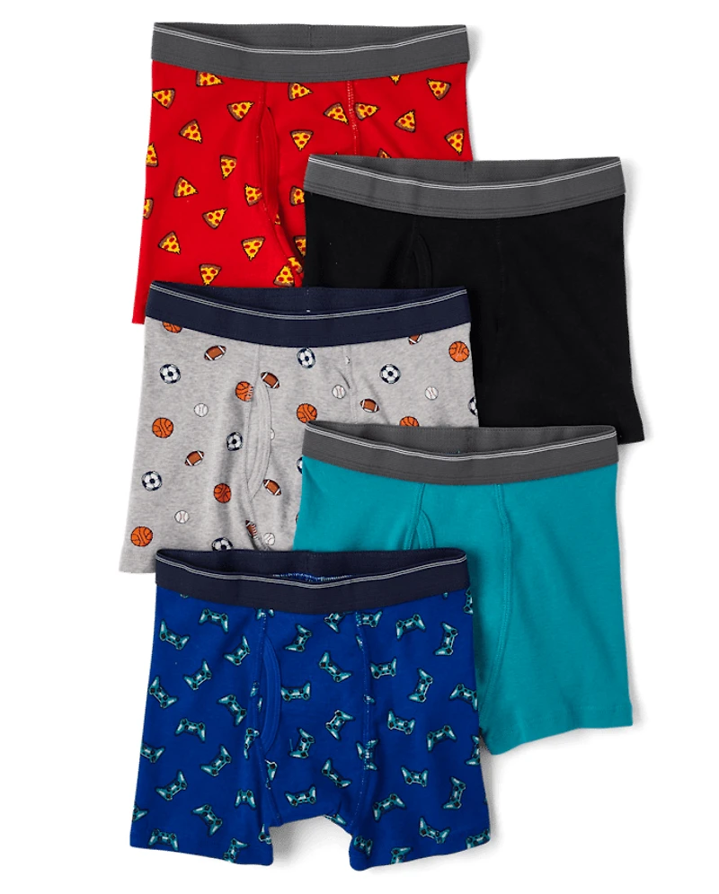 Boys Sport Boxer Brief Underwear 5-Pack
