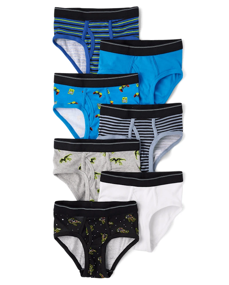 Boys Dino Brief Underwear 7-Pack
