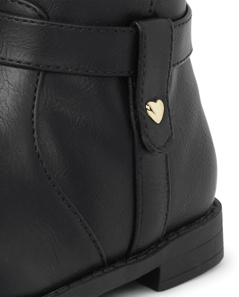 Toddler Girls Heart Stud Tall Boots