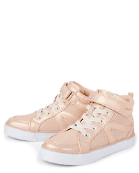 Girls Glitter High Top Sneakers