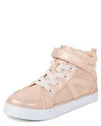 Girls Glitter High Top Sneakers