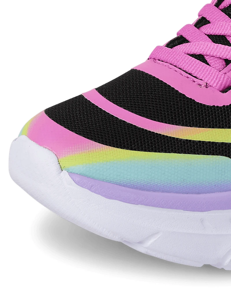 Girls Rainbow Running Sneakers