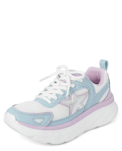Girls Colorblock Star Running Sneakers