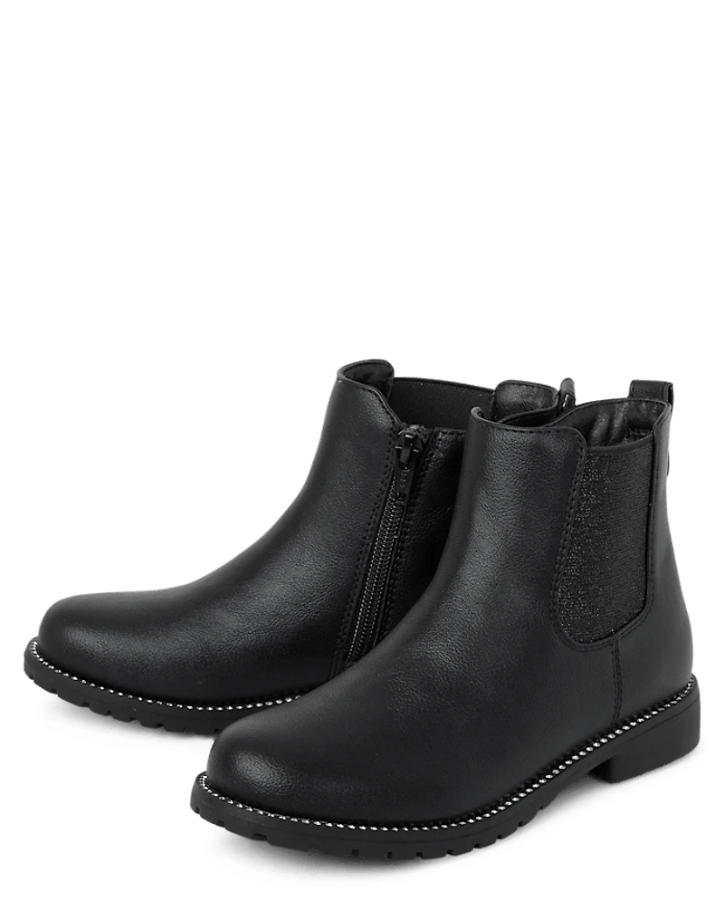 Girls Jeweled Chelsea Booties
