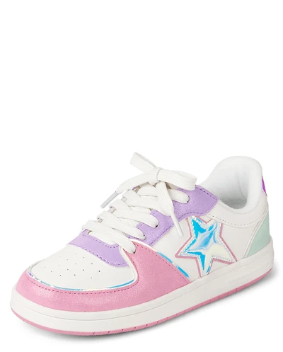 Girls Star Colorblock Low Top Sneakers