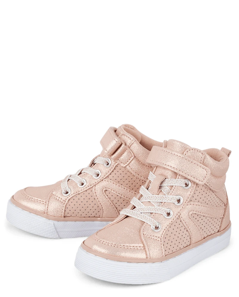 Toddler Girls Glitter High Top Sneakers