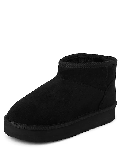 Girls Low Platform Teddy Boots