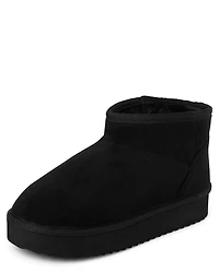 Girls Low Platform Teddy Boots
