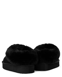 Girls Platform Teddy Slip Ons