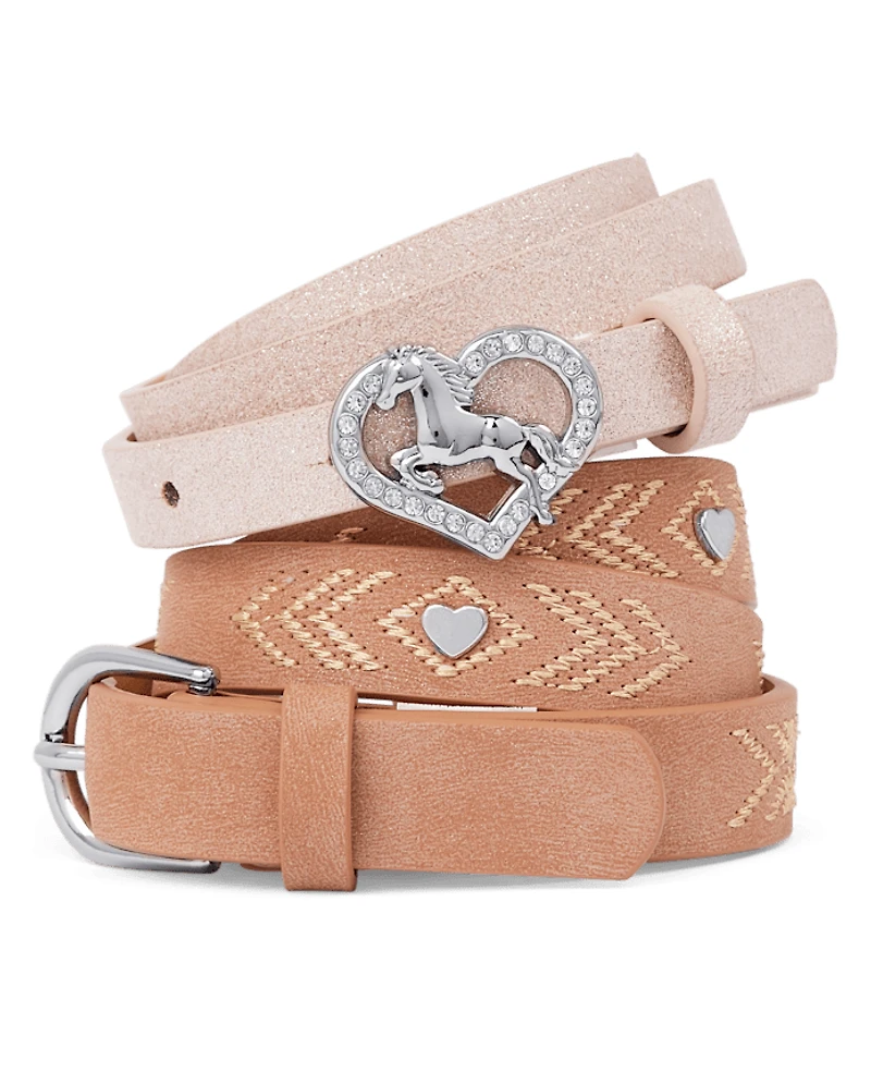 Girls Horse Belt 2-Pack