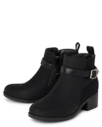 Girls Buckle Booties